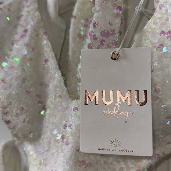 Show Me Your MuMu White Sequin Mini Dress  NWT - Picture 9 of 9